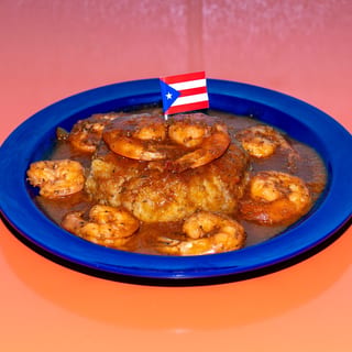 Mofongo Camarones A La Criolla (Sautéed Shrimp w/ Creole Sauce)